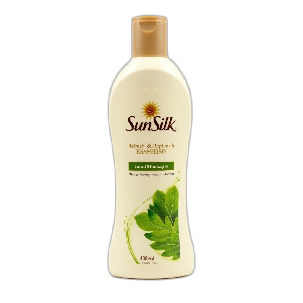 bottle, sunsilk, refresh, replenish, shampoo, beige, label, featuring transparent PNG cut-out