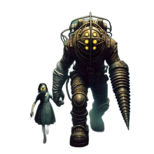 robot, creature, weapon, staff, concept art, fantasy art, pixel art, comic book art transparent PNG cut-out