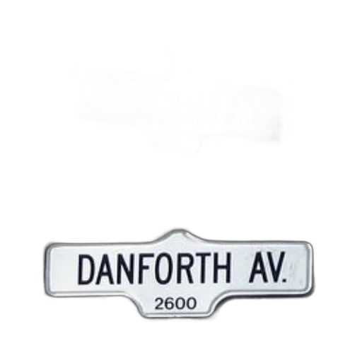 three, street, signs, danforth, avenue, one, showing, full transparent PNG cut-out