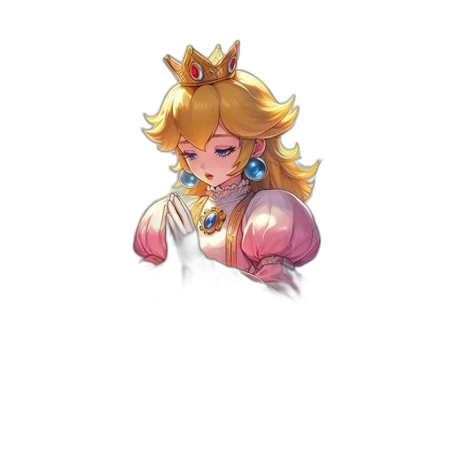 crown, staff, dress, weapon, pixel art, concept art, vaporwave, watercolor transparent PNG cut-out
