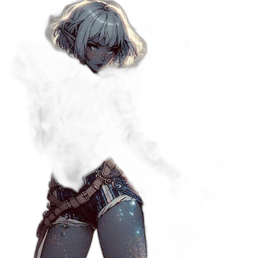 jacket, weapon, mask, sword, concept art, fantasy art, cyberpunk, anime transparent PNG cut-out