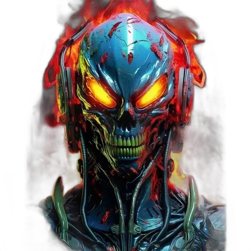 mask, face, robot, concept art, fantasy art, comic book art, pixel art, menacing transparent PNG cut-out