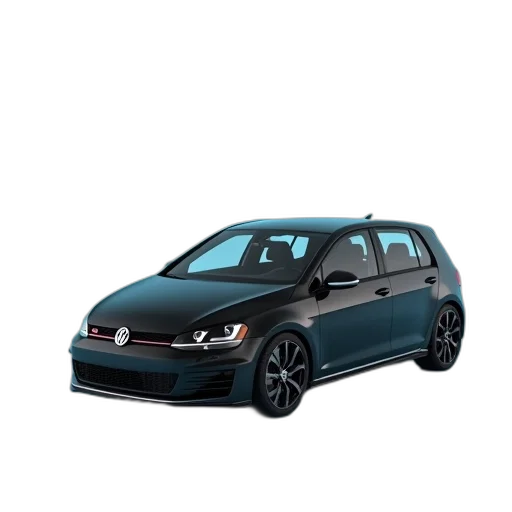 car, 3d render, photorealistic, concept art, black, volkswagen, golf, gti transparent PNG cut-out