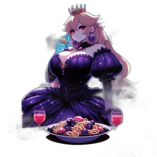 crown, food, dress, jewelry, pixel art, vaporwave, concept art, fantasy art transparent PNG cut-out