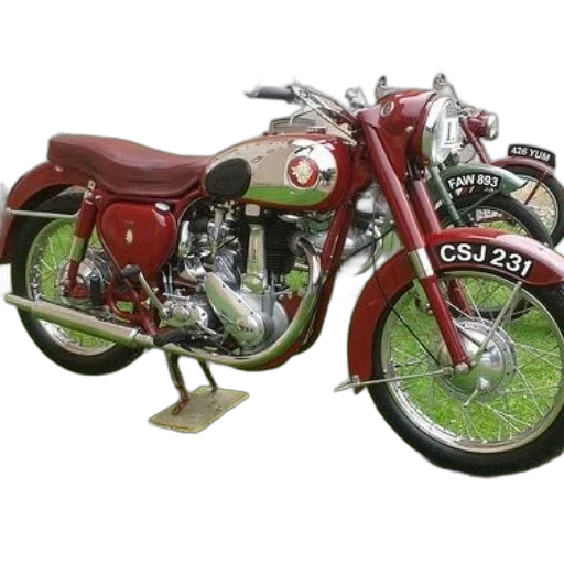 photorealistic, 3d render, classic, red, motorcycle, license, plate, csj transparent PNG cut-out