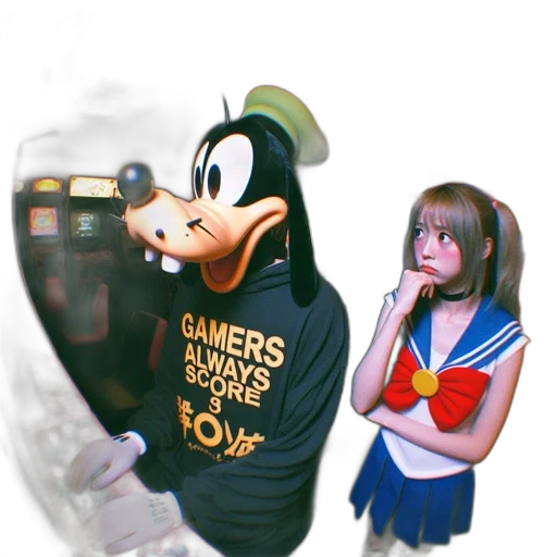 jacket, dress, 3d render, anime, concept art, vaporwave, outer space, arcade transparent PNG cut-out