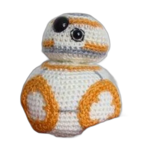 robot, hand, holding, crocheted, bb-8, star, wars, featuring transparent PNG cut-out