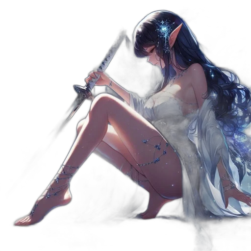 sword, weapon, dress, staff, fantasy art, concept art, comic book art, anime transparent PNG cut-out