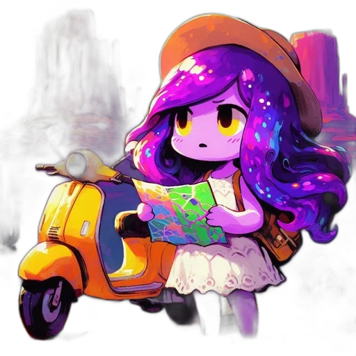 car, hat, dress, staff, fantasy art, concept art, pixel art, watercolor transparent PNG cut-out