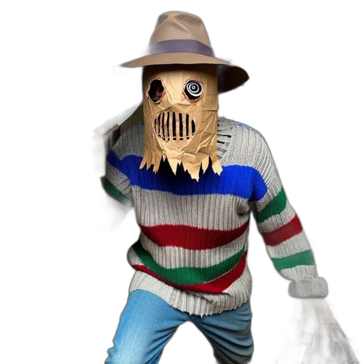 mask, robot, jacket, creature, 3d render, concept art, pixel art, individual transparent PNG cut-out