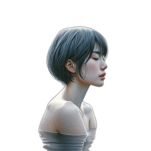 face, dress, robot, mask, photorealistic, concept art, 3d render, watercolor transparent PNG cut-out
