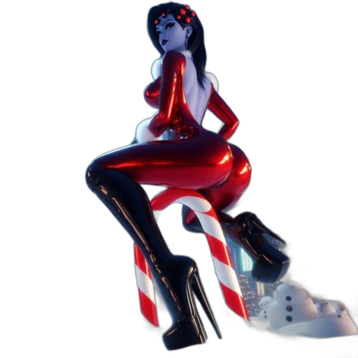 robot, concept art, 3d render, comic book art, fantasy art, animated, festive, santa transparent PNG cut-out