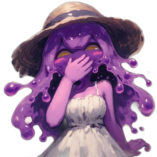 mask, creature, hat, dress, watercolor, concept art, fantasy art, pixel art transparent PNG cut-out
