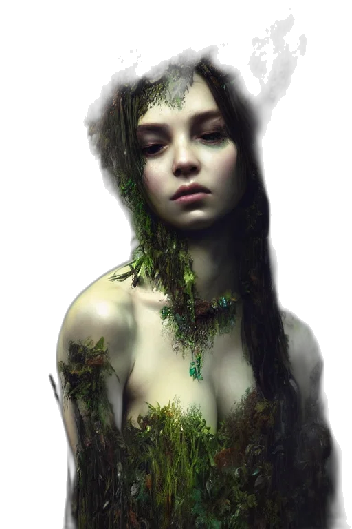 dress, creature, crown, face transparent PNG cut-out