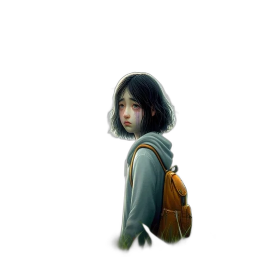 jacket, face, robot, creature, concept art, photorealistic, 3d render, oil painting transparent PNG cut-out