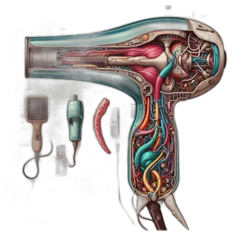 weapon, staff, umbrella, concept art, cyberpunk, photorealistic, anatomical, illustration transparent PNG cut-out