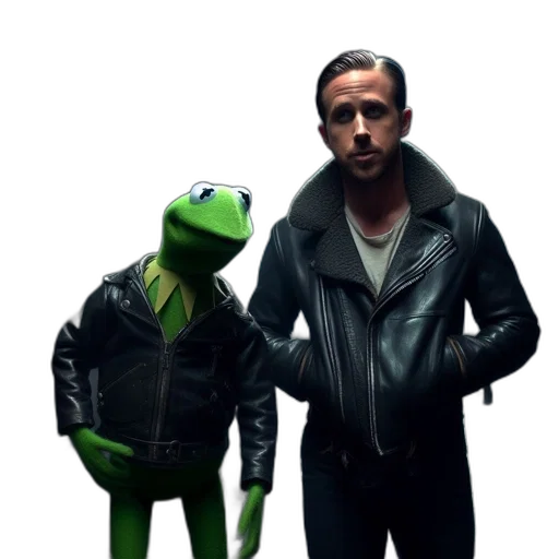 jacket, animal, creature, mask, concept art, neon lights, man, frog transparent PNG cut-out