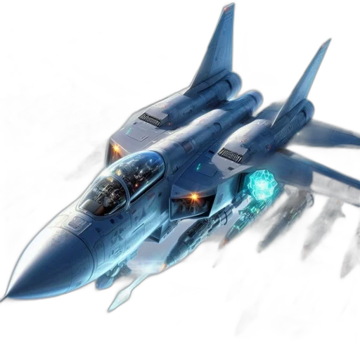 weapon, concept art, 3d render, fantasy art, photorealistic, blue, futuristic, fighter transparent PNG cut-out