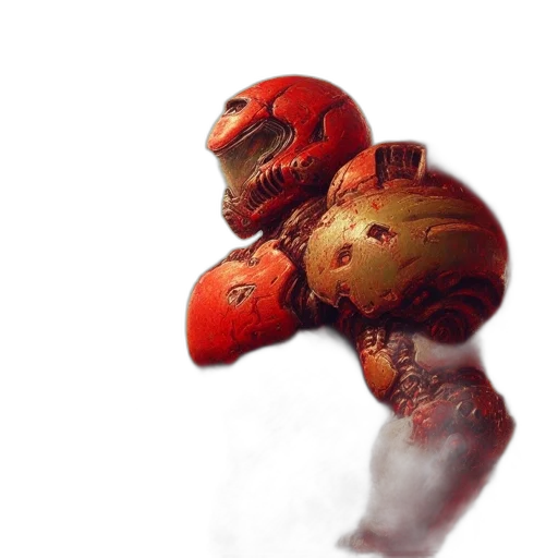 robot, mask, creature, weapon, concept art, 3d render, photorealistic, watercolor transparent PNG cut-out