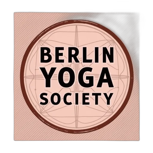 stylized, poster, featuring, text, berlin, yoga, society, circular transparent PNG cut-out