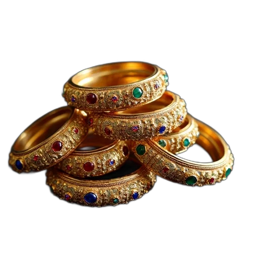 jewelry, crown, 3d render, golden, collection, ornate, gold, bangles transparent PNG cut-out