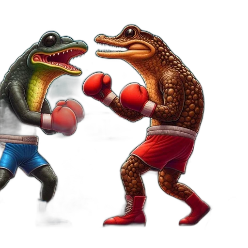animal, concept art, photorealistic, fantasy art, 3d render, two, anthropomorphic, alligators transparent PNG cut-out