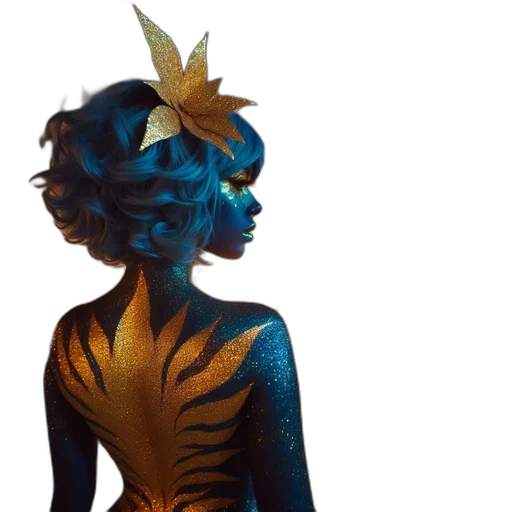 dress, mask, crown, flower, concept art, fantasy art, 3d render, watercolor transparent PNG cut-out