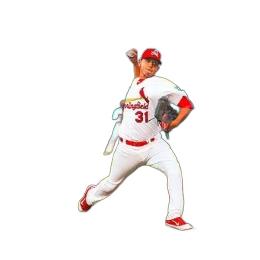 baseball, player, white, uniform, number, pitching, ball transparent PNG cut-out