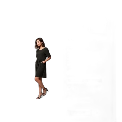 dress, staff, shoes, jewelry, 3d render, photorealistic, monochrome, dark transparent PNG cut-out