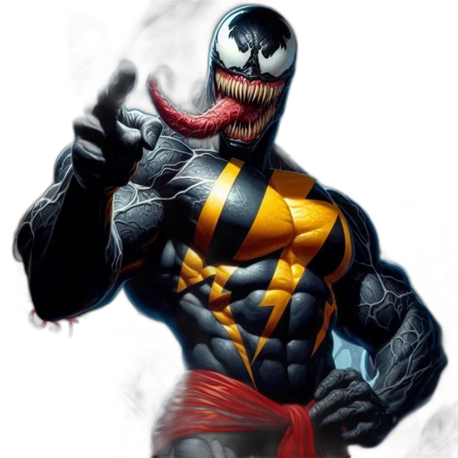 creature, animal, mask, comic book art, concept art, fantasy art, 3d render, venom transparent PNG cut-out