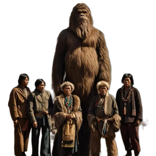staff, animal, concept art, snow, large, mythical, creature, resembling transparent PNG cut-out