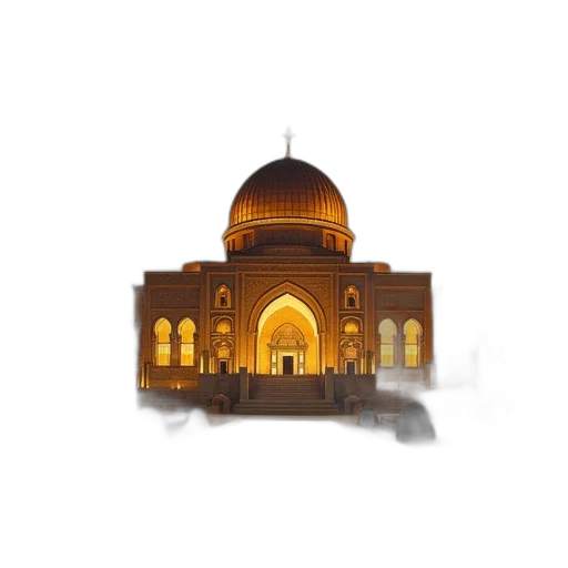 building, 3d render, concept art, pixel art, photorealistic, golden, domesday, written transparent PNG cut-out