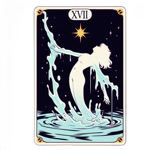 concept art, illustration, image, represents, star, tarot, card, traditional transparent PNG cut-out