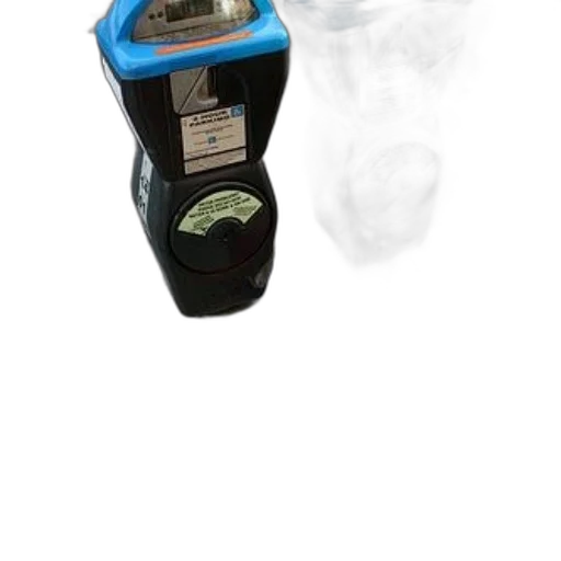 bottle, two, blue, black, parking, meters, stand, metal transparent PNG cut-out