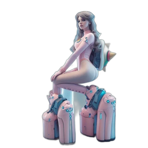 furniture, robot, bottle, dress, vaporwave, concept art, 3d render, fantasy art transparent PNG cut-out