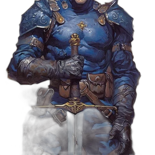 sword, staff, fantasy art, concept art, comic book art, photorealistic, blue, stern transparent PNG cut-out