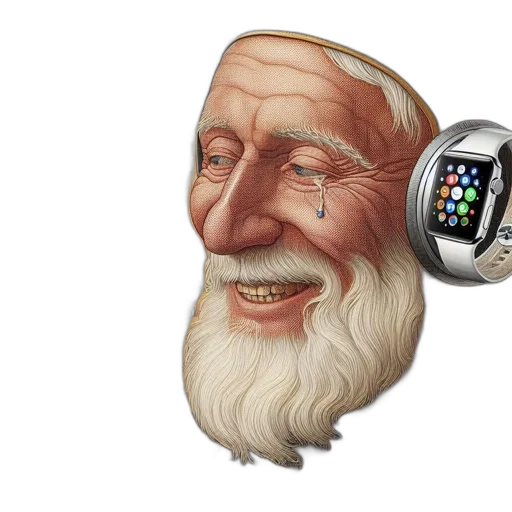 robot, vaporwave, photorealistic, 3d render, elderly, man, long, white transparent PNG cut-out