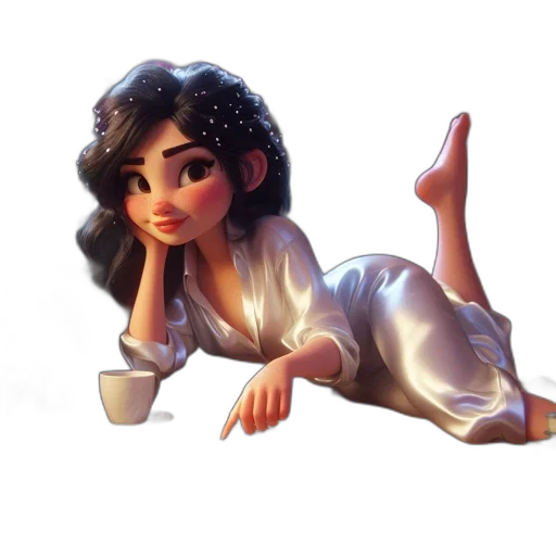 dress, staff, concept art, fantasy art, 3d render, cartoon, animated, woman transparent PNG cut-out