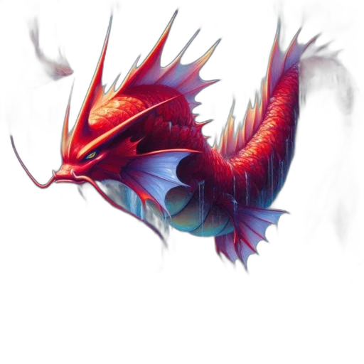 dragon, creature, animal, weapon, concept art, fantasy art, pixel art, watercolor transparent PNG cut-out