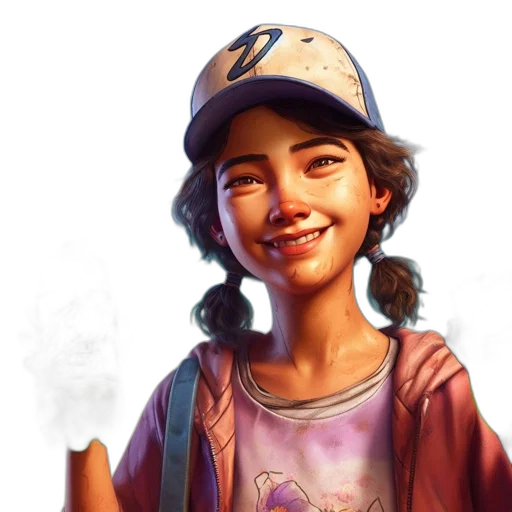 face, hat, concept art, photorealistic, fantasy art, comic book art, cheerful, young transparent PNG cut-out