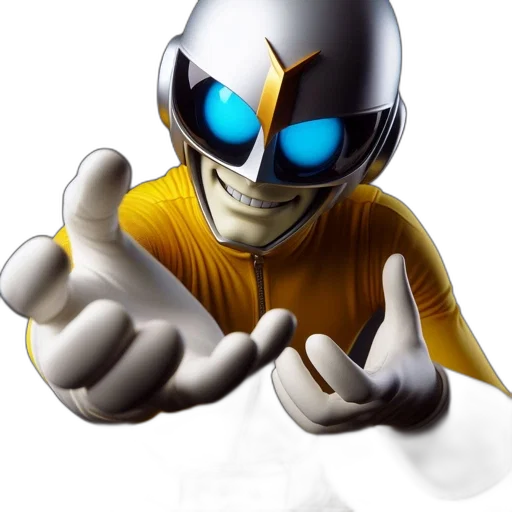 robot, mask, face, weapon, 3d render, concept art, comic book art, figure transparent PNG cut-out