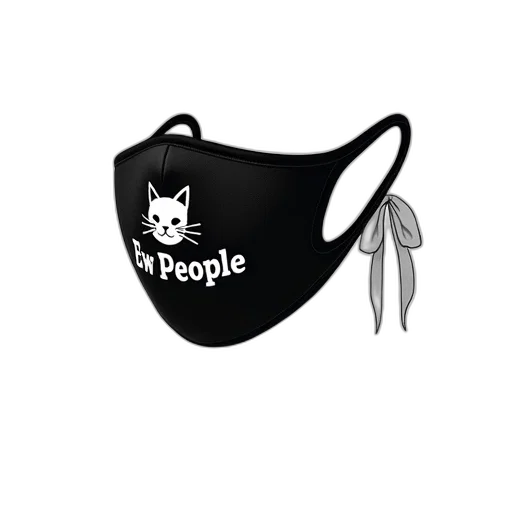 hat, mask, umbrella, staff, black, face, white, cat transparent PNG cut-out