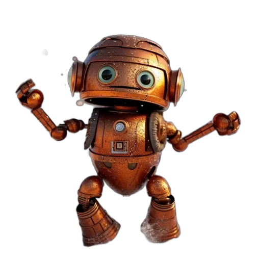 robot, staff, weapon, creature, 3d render, concept art, pixel art, fantasy art transparent PNG cut-out