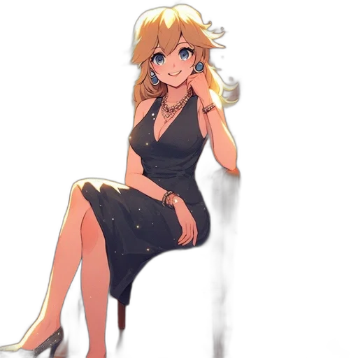 dress, staff, crown, weapon, anime, cartoon, concept art, pixel art transparent PNG cut-out