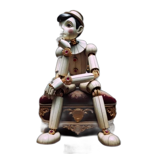robot, furniture, staff, mask, 3d render, concept art, puppet, depicting transparent PNG cut-out