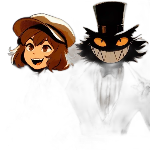 hat, mask, concept art, cartoon, pixel art, comic book art, fire, dark transparent PNG cut-out