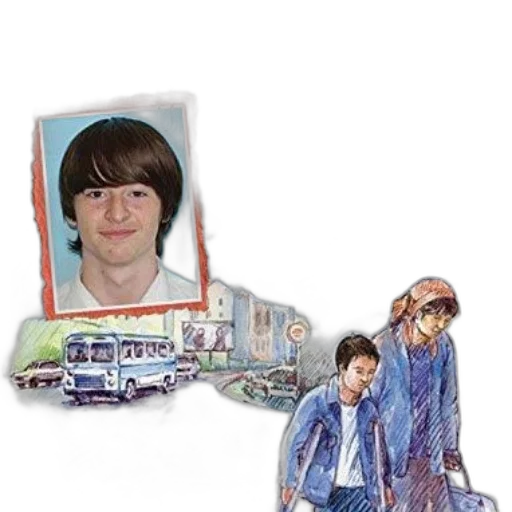car, jacket, photorealistic, concept art, watercolor, cartoon, city street, fog transparent PNG cut-out