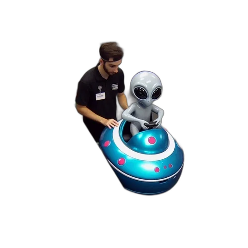 robot, car, staff, 3d render, concept art, outer space, interior, shot transparent PNG cut-out