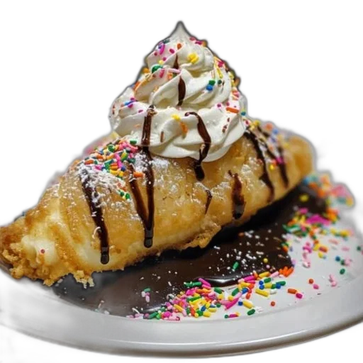 food, crown, photorealistic, deep-fried, dessert, topped, cream, sprinkles transparent PNG cut-out