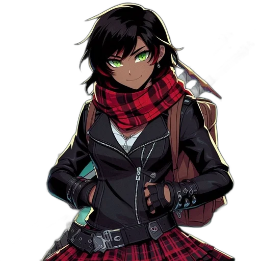 jacket, weapon, concept art, cyberpunk, comic book art, anime, dark, red transparent PNG cut-out
